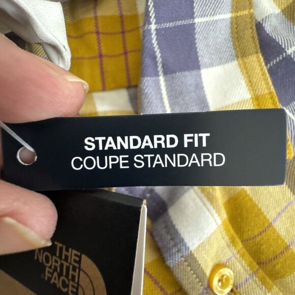 The North Face Men's L Arroyo LS Flannel Button Shirt Organic Gold Plaid NWT - Picture 8 of 15